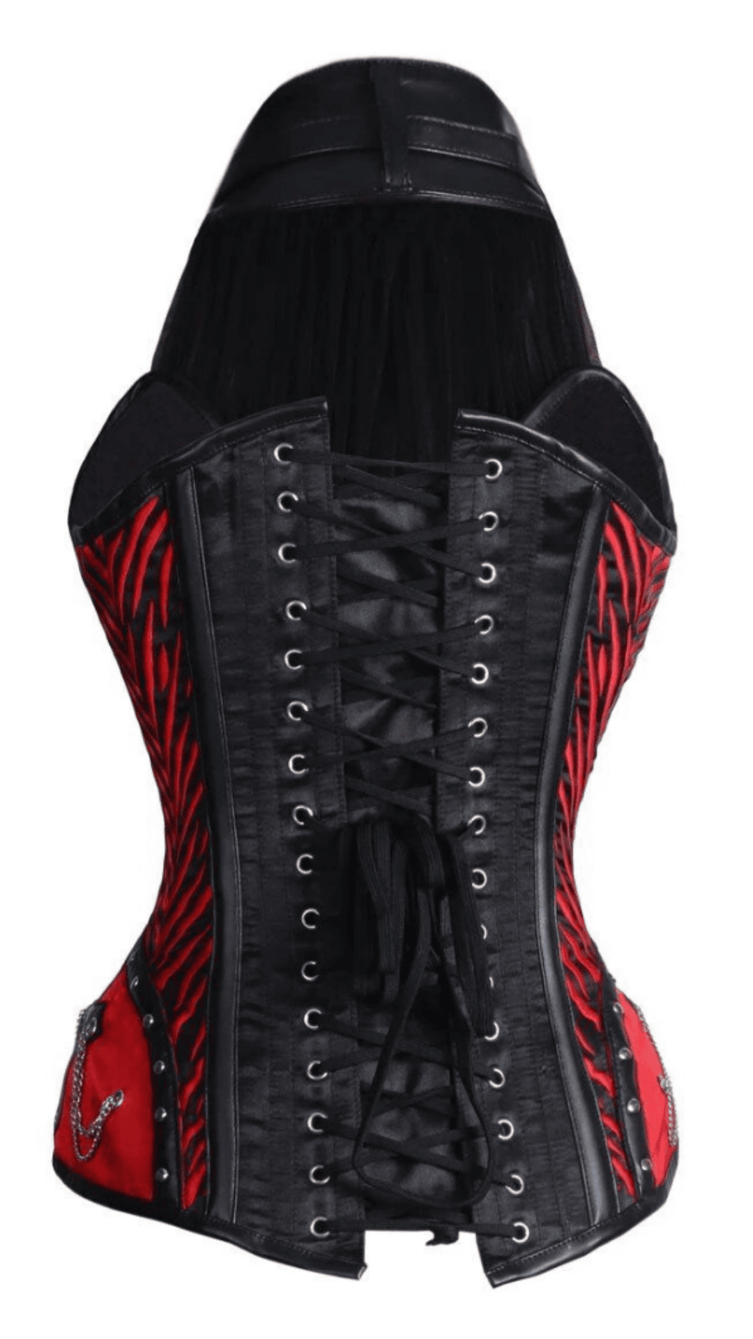 Naughty Kitten Tigress Halter Cross Corset Rear View