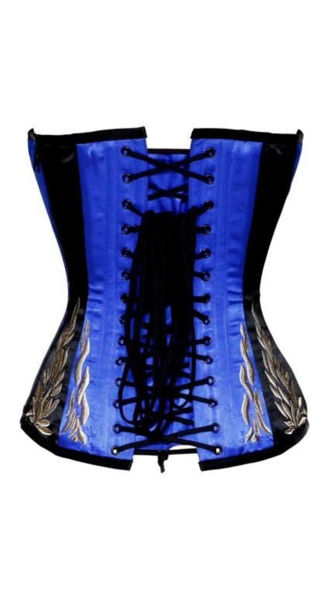 Amber Blue Flame Corset - Naughty Kitten Clothing Rear View