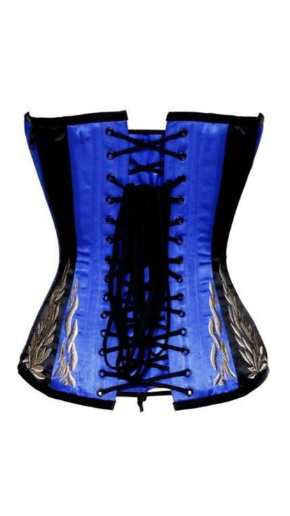 Amber Blue Flame Corset - Naughty Kitten Clothing Rear View