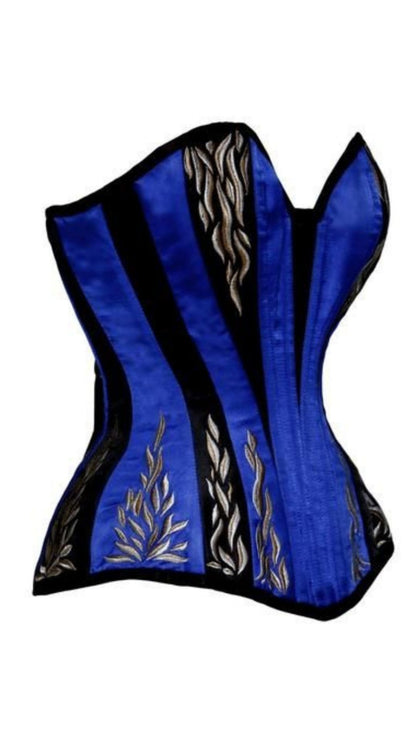 Amber Blue Flame Corset - Naughty Kitten Clothing Side View