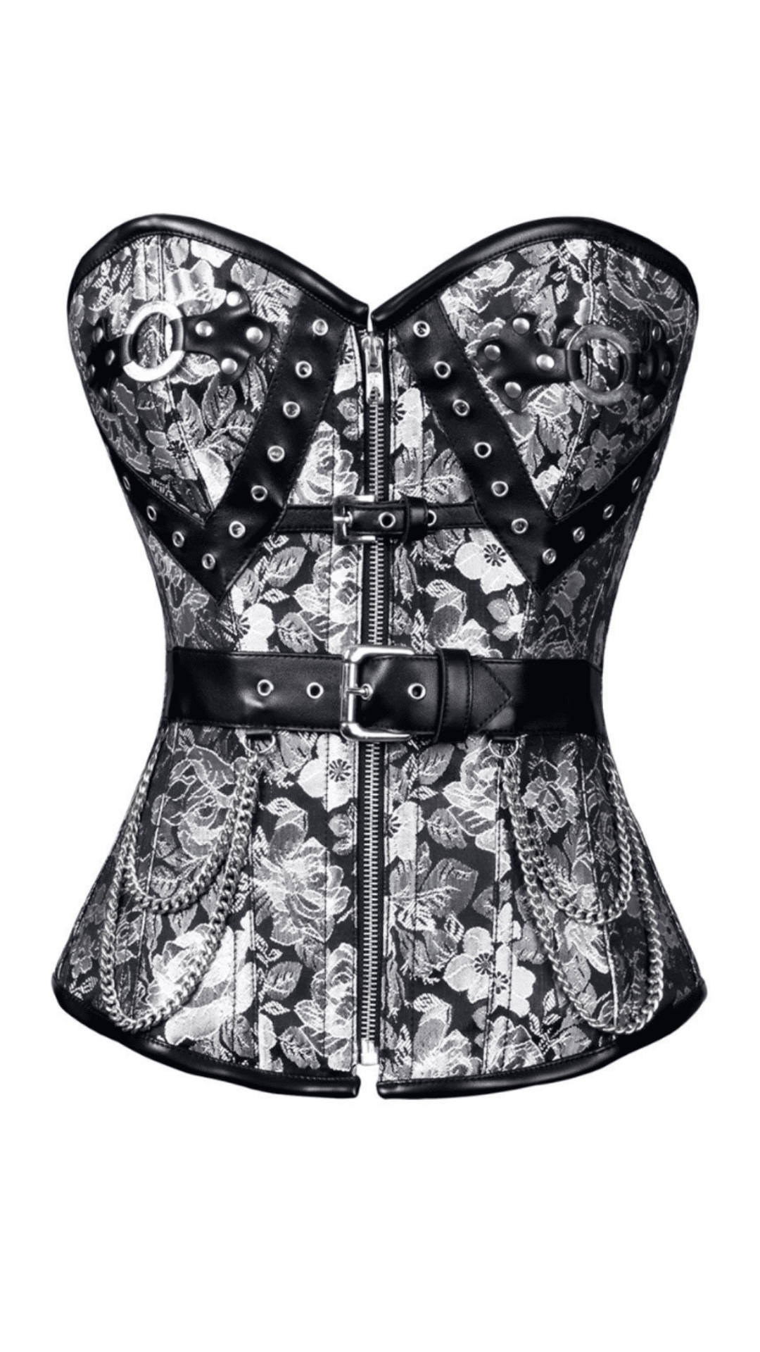 Naughty Kitten Clothing Anika Gothic Floral Corset Front View