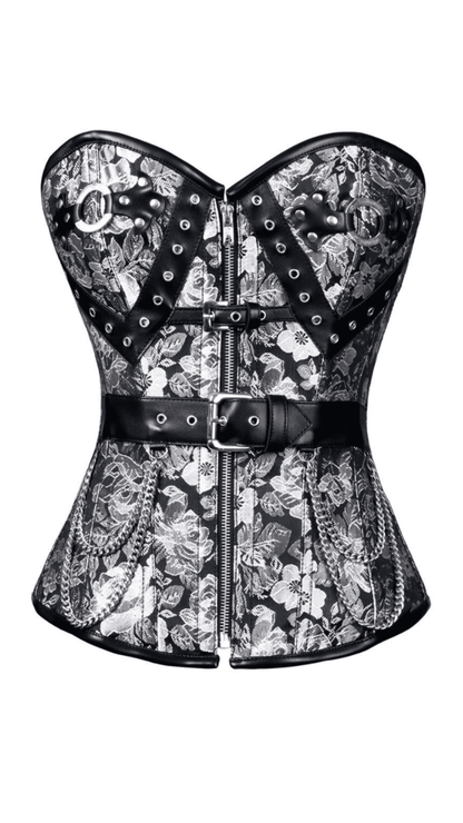 Naughty Kitten Clothing Anika Gothic Floral Corset Front View