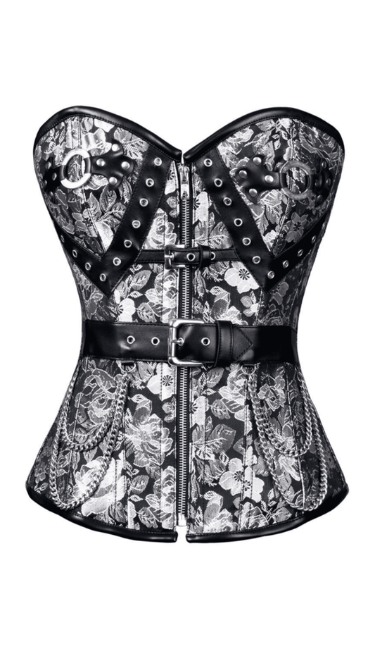 Naughty Kitten Clothing Anika Gothic Floral Corset Front View