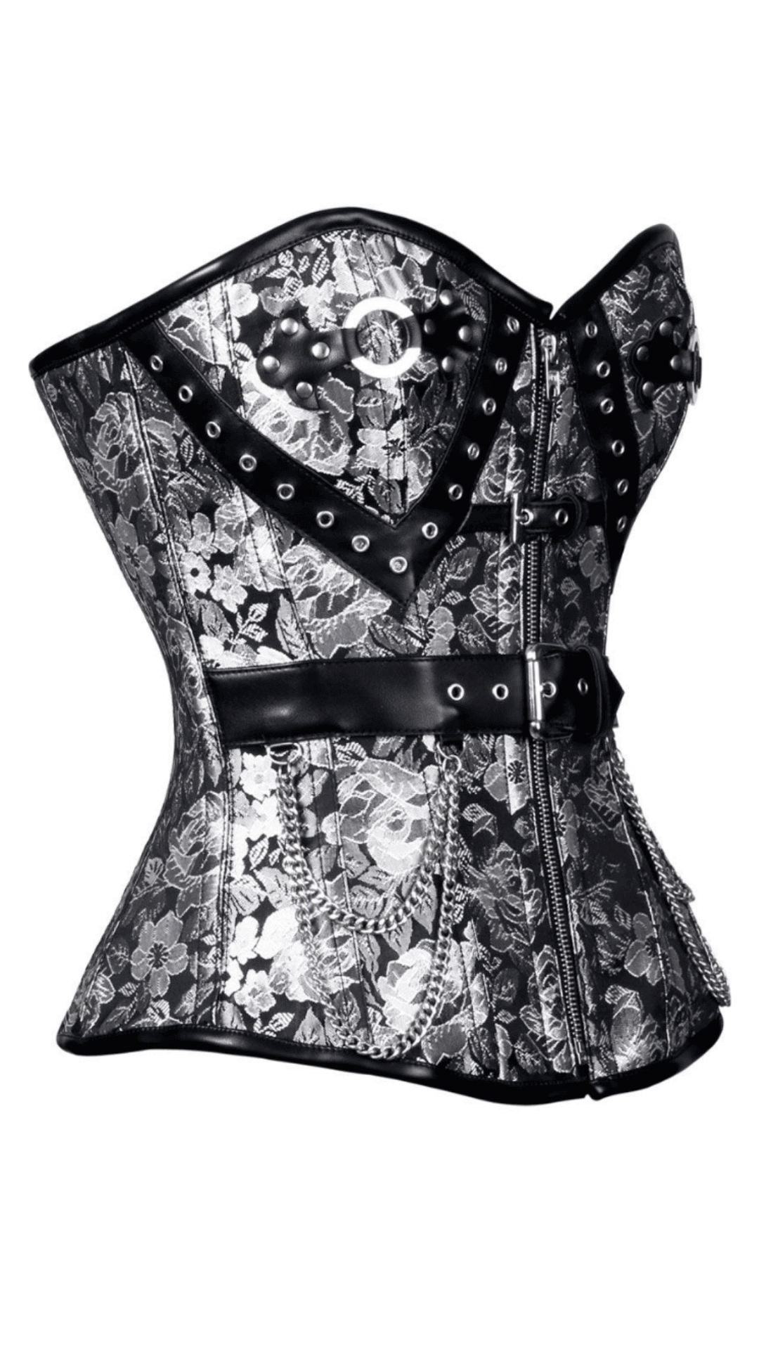 Naughty Kitten Clothing Anika Gothic Floral Corset Side View