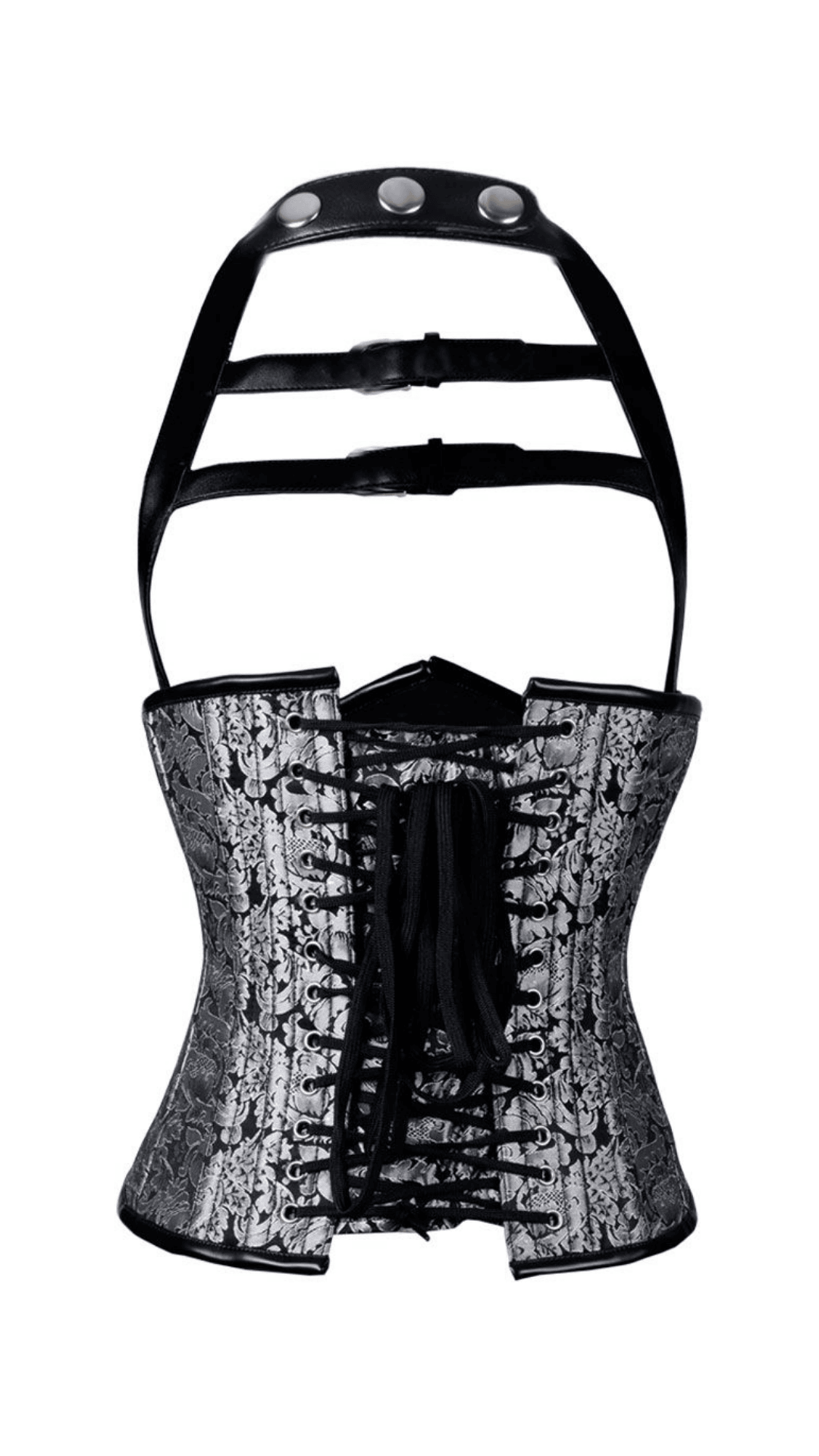 Naughty Kitten Clothing Artemis Brocade Halter Corset Rear View