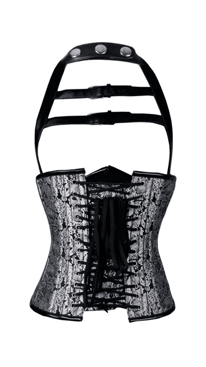 Naughty Kitten Clothing Artemis Brocade Halter Corset Rear View
