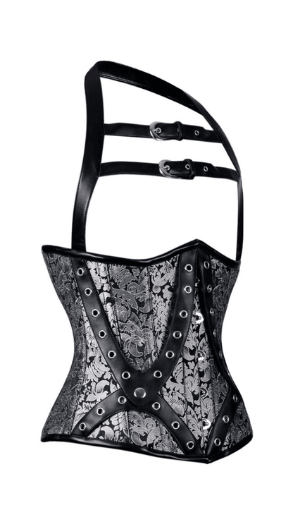 Naughty Kitten Clothing Artemis Brocade Halter Corset Side View