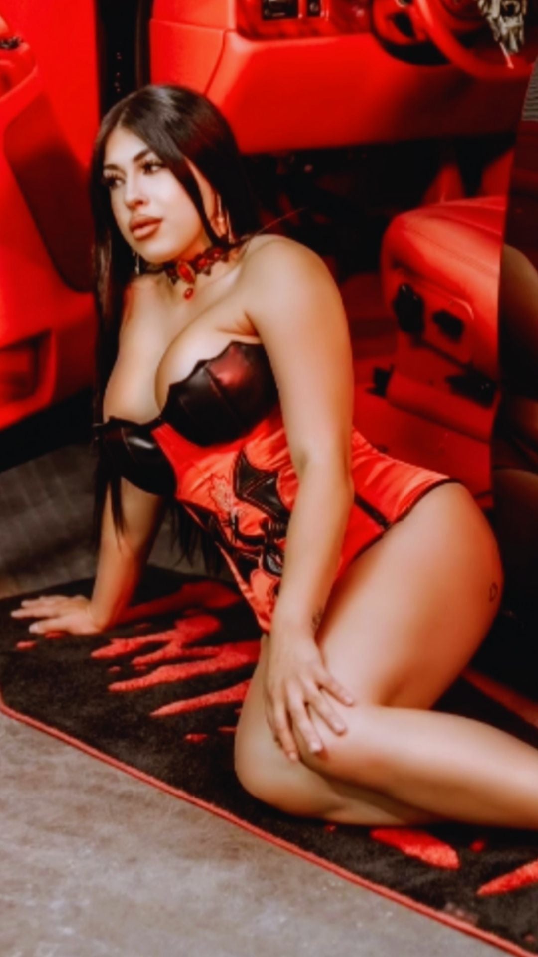 Naughty Kitten Clothing Ashen Deluxe Dragon Corset front View Kitten Vanessa