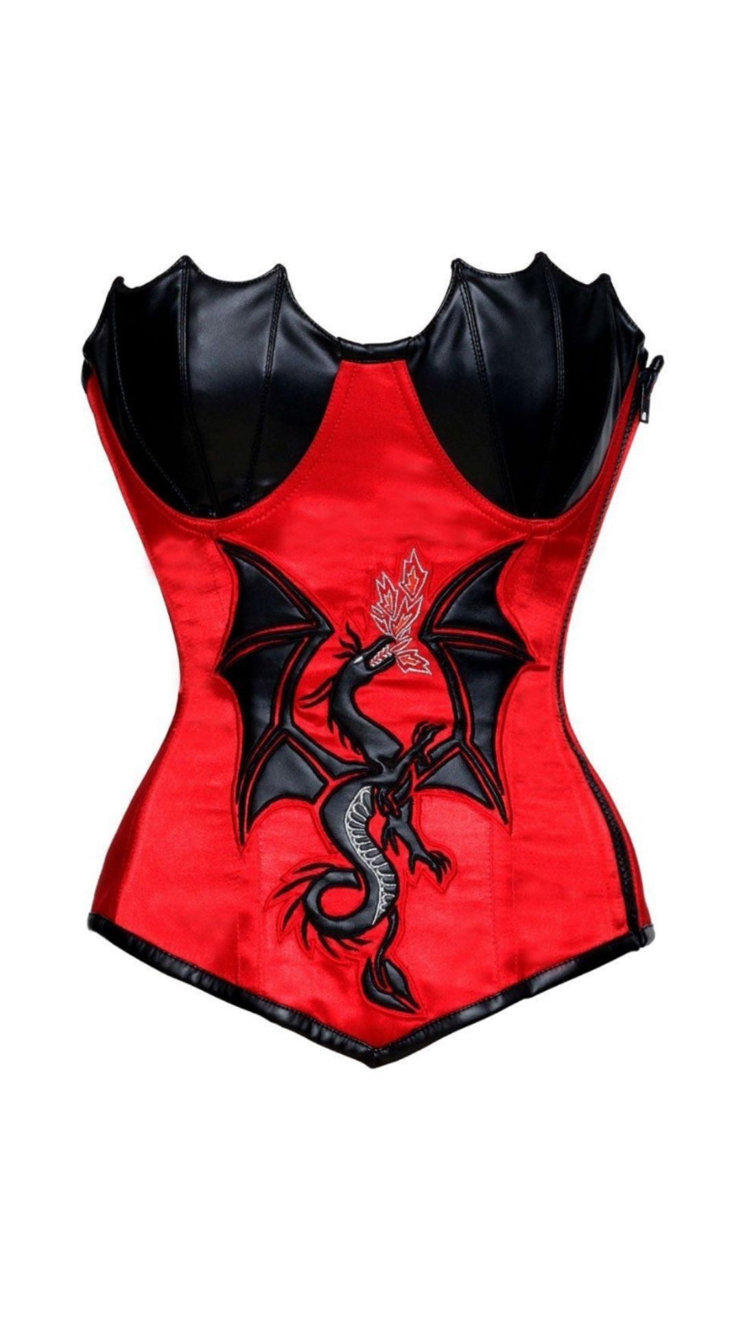 Naughty Kitten Clothing Ashen Deluxe Dragon Corset front View
