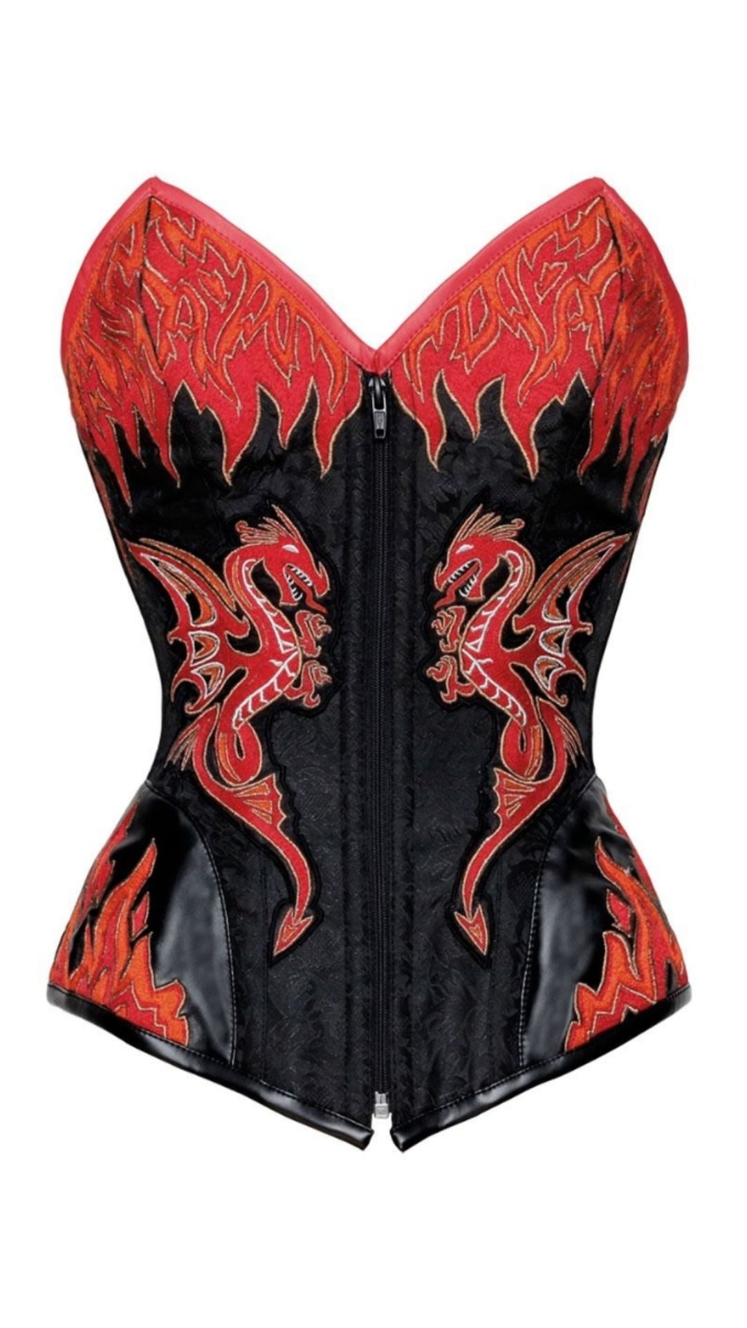 Naughty Kitten Clothing Astrid Dragon Corset Front View Kitten Luci-Purr