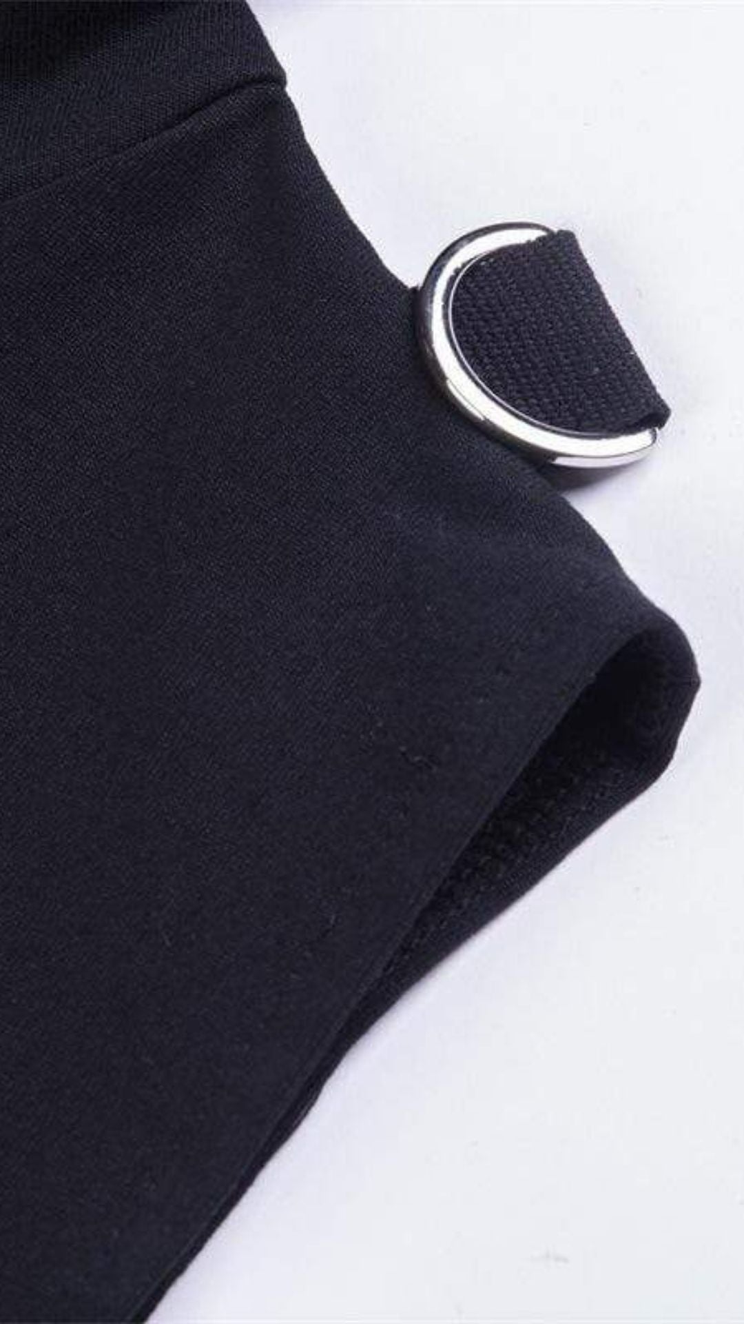 Naughty Kitten Clothing Bare Shoulder Navel Cropped Hoodies With Sashes Close Up View Gothic Alternative Women's Wear