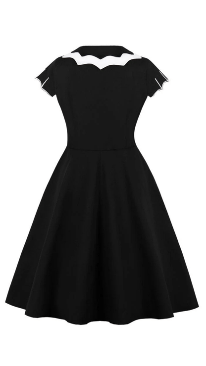 Naughty Kitten clothing Bat Printed Gothic Dress Rear View Women's Dress