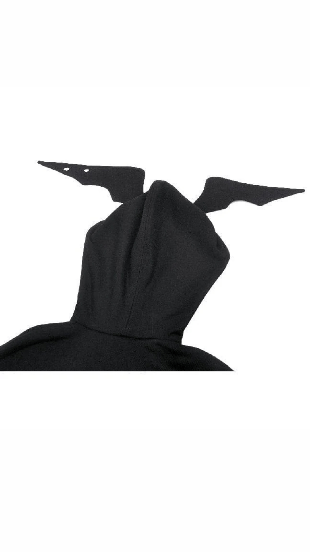 Naughty Kitten Clothing The Bat Wing Hoodie Close Up View Alternative gothic Women's Wear Hoodie
