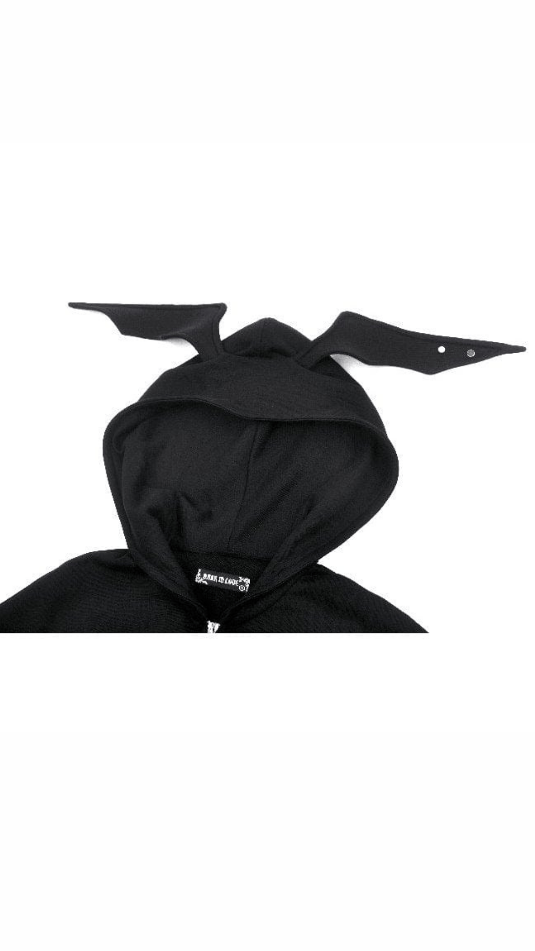 Naughty Kitten Clothing The Bat Wing Hoodie Close Up View Alternative gothic Women's Wear Hoodie