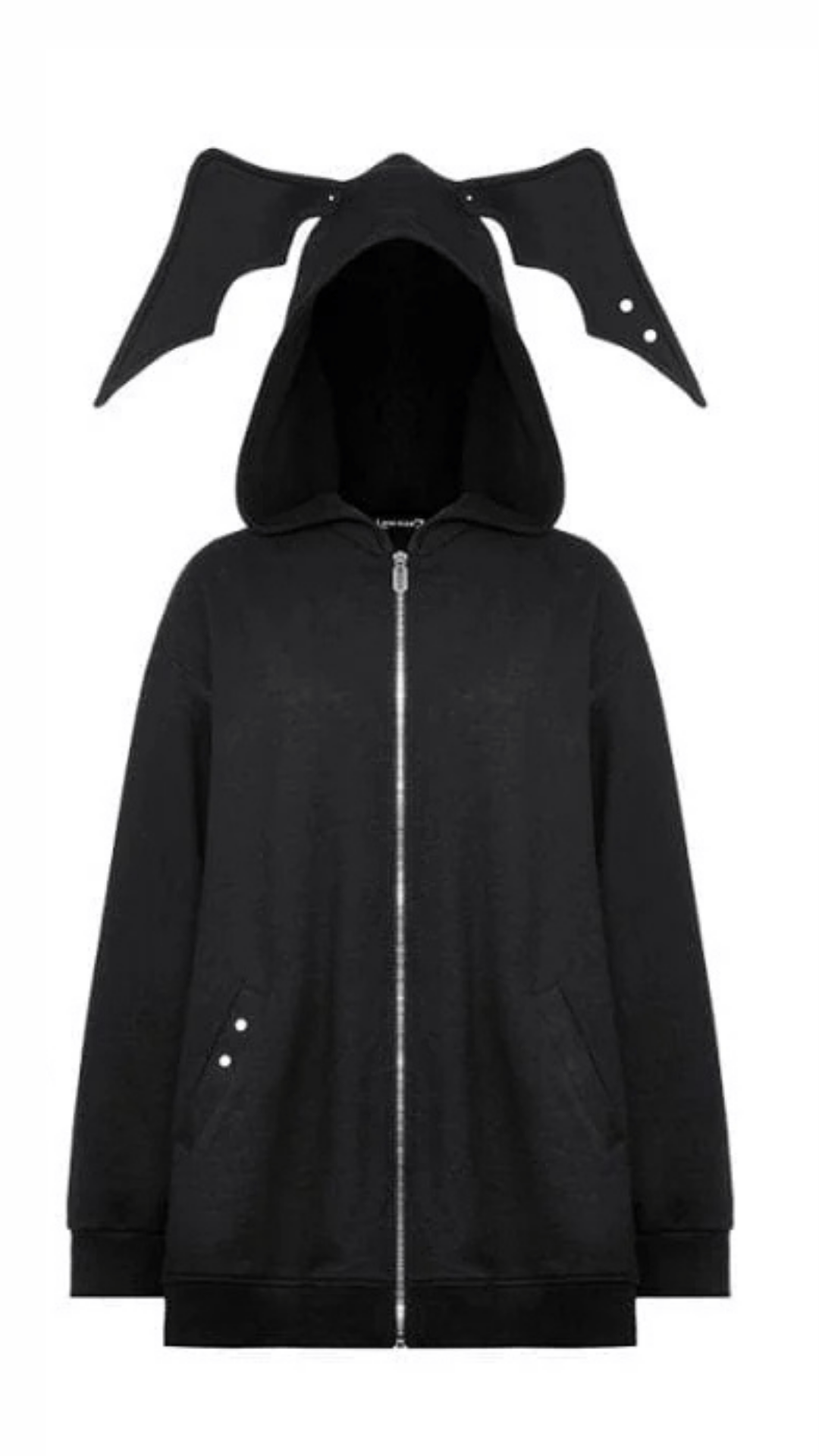 Naughty Kitten Clothing The Bat Wing Hoodie Front View Alternative gothic Women's Wear Hoodie