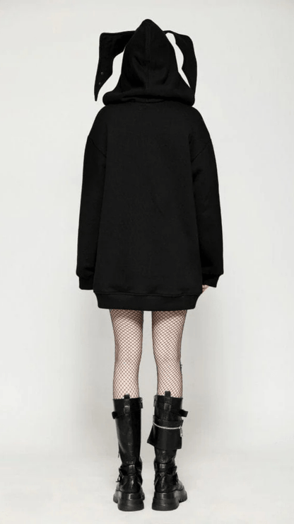 Naughty Kitten Clothing The Bat Wing Hoodie Rear View Alternative gothic Women's Wear Hoodie