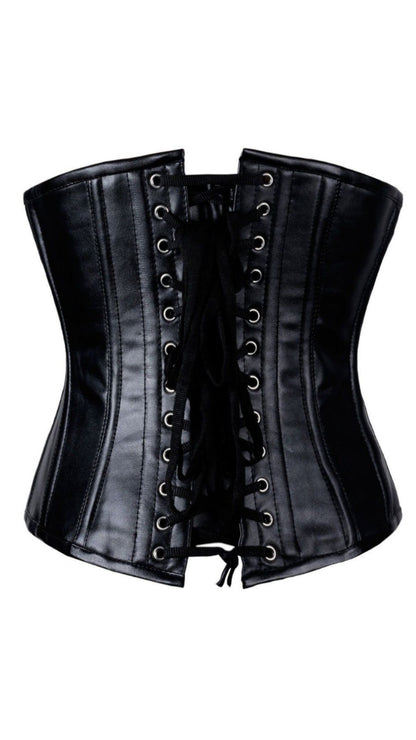 Belladonna Buckled Under-bust Corset Rear View - Naughty Kitten Clothing