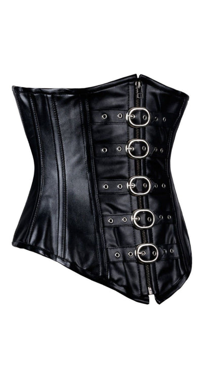 Belladonna Buckled Under-bust Corset Side View - Naughty Kitten Clothing