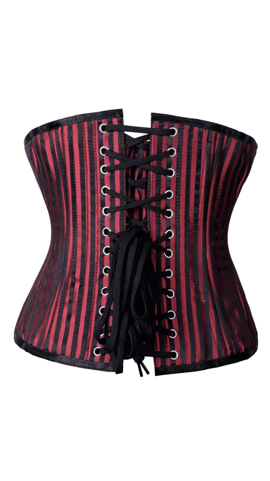 Naughty Kitten Clothing Belle Pinstripe Under Bust Corset Rear View