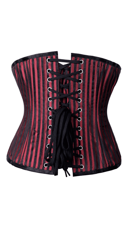 Naughty Kitten Clothing Belle Pinstripe Under Bust Corset Rear View