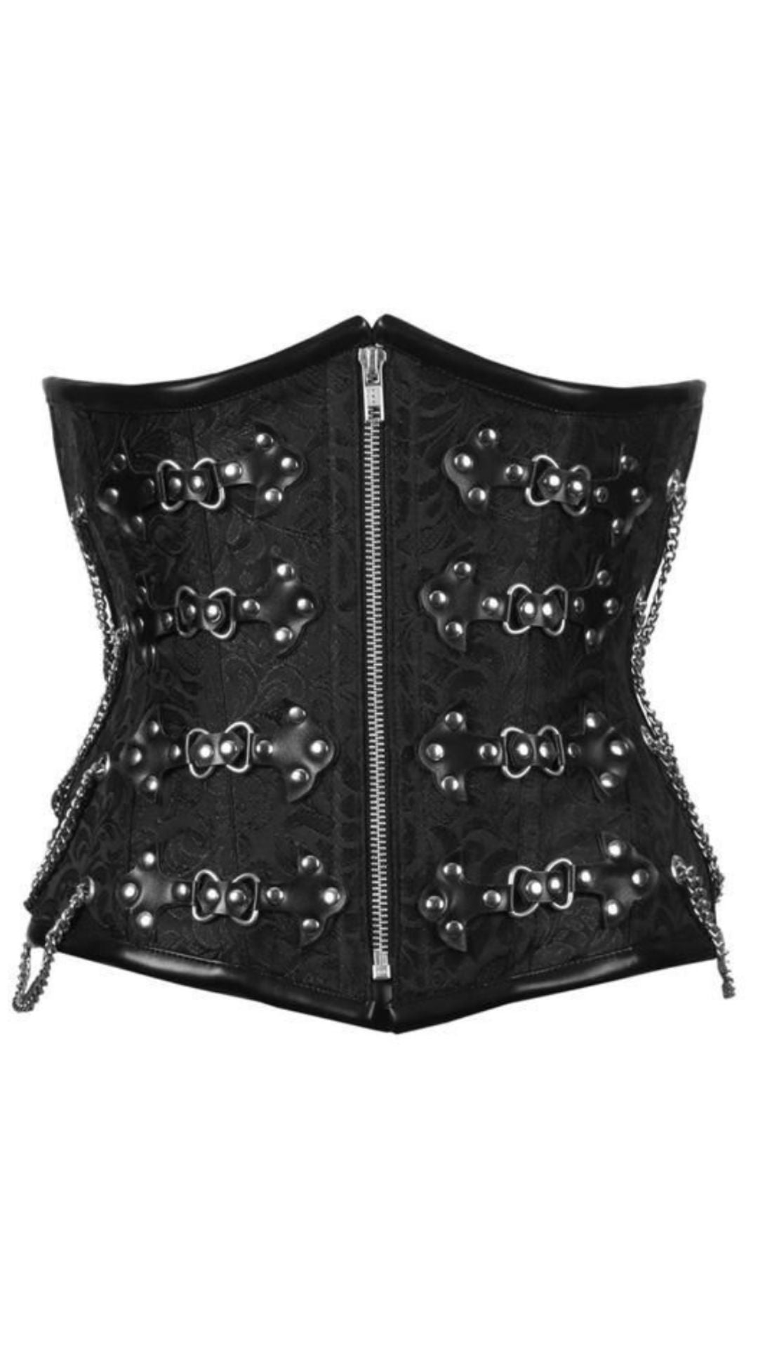 Bianca Gothic Under Bust Corset Front View - Naughty Kitten Clothing