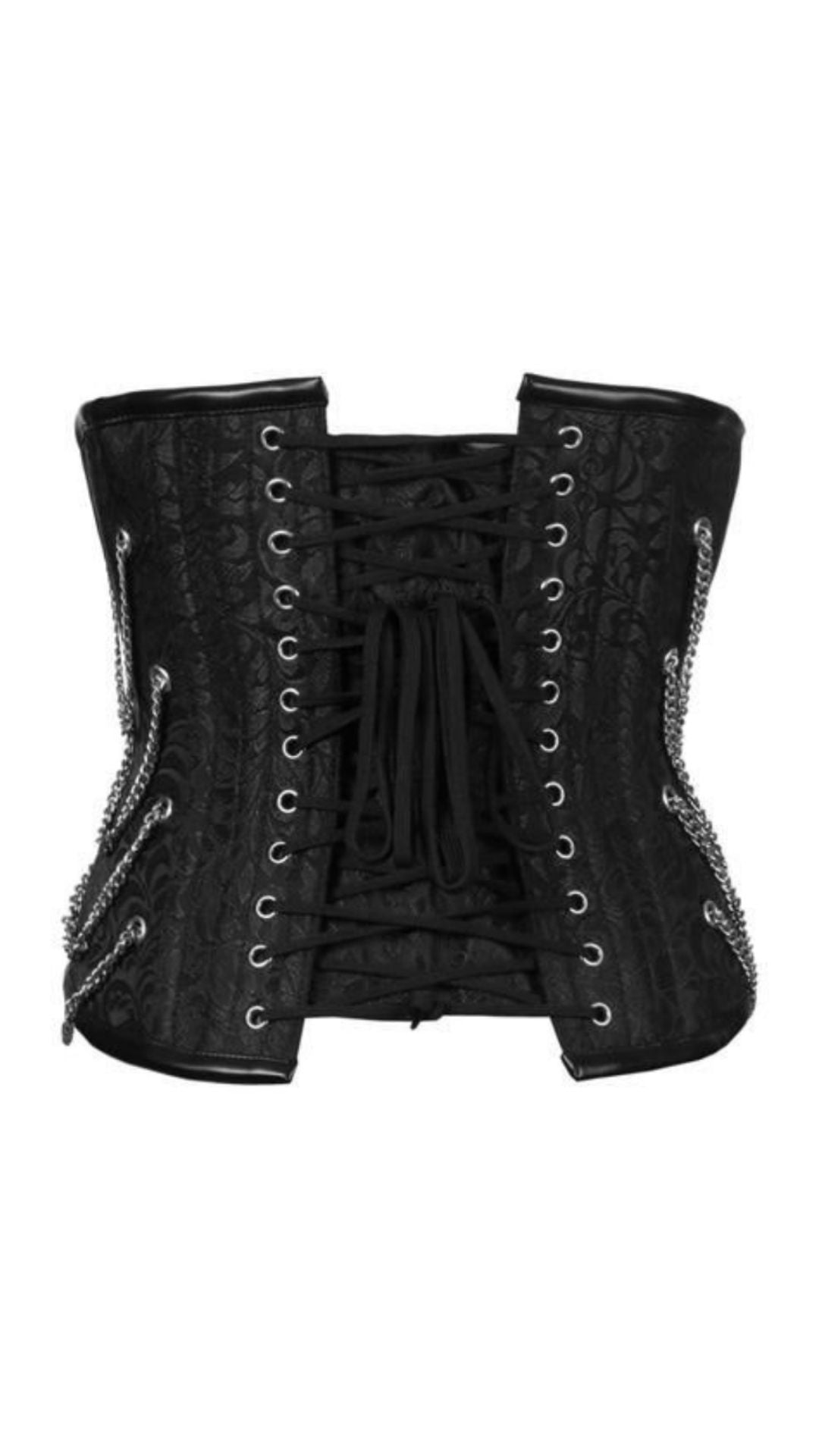 Bianca Gothic Under Bust Corset Rear View - Naughty Kitten Clothing
