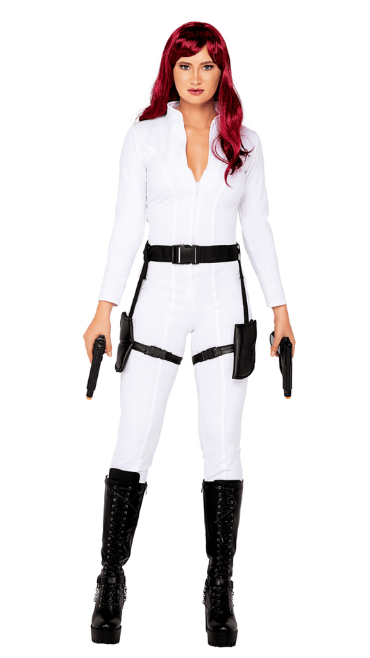 Black Ops Spy Costume Front View - Naughty Kitten Clothing Halloween Costume
