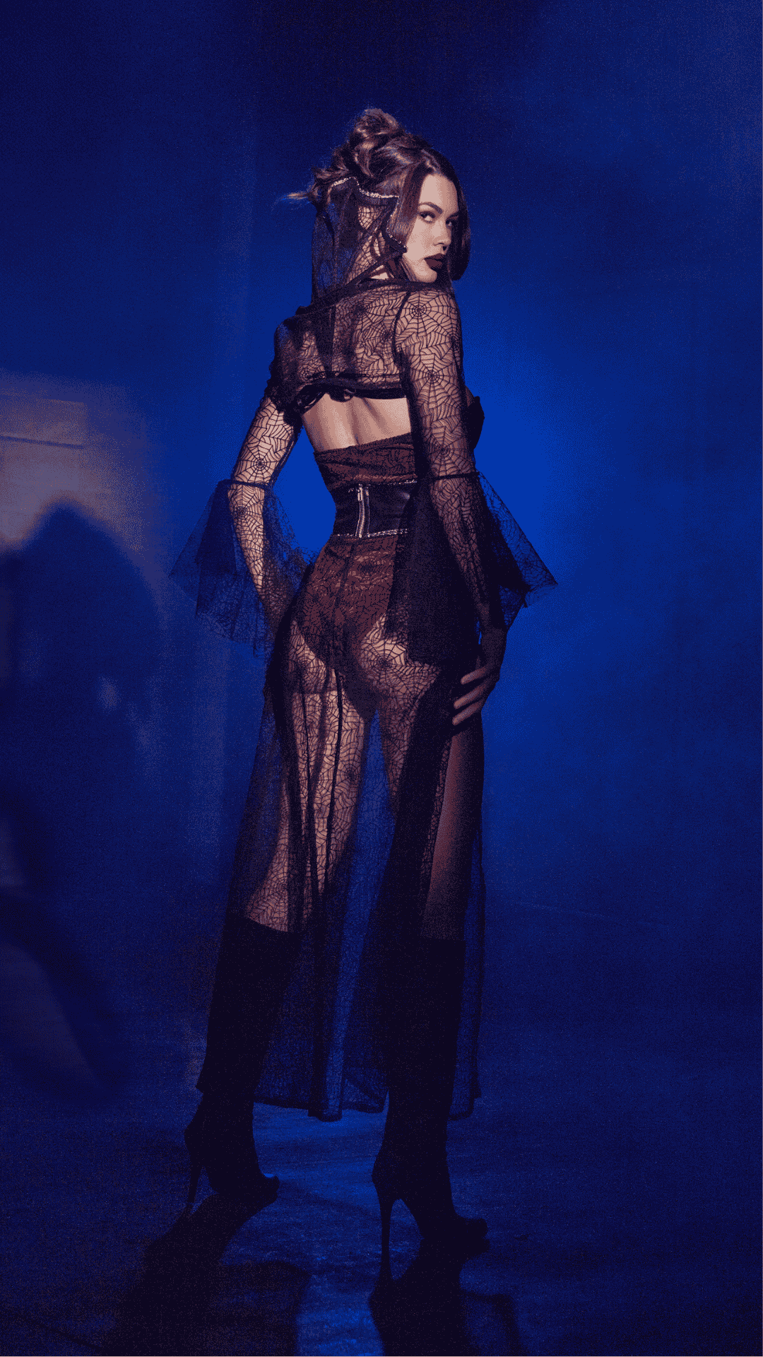 Naughty Kitten Clothing Black Widow Costume Rear View Halloween Costume