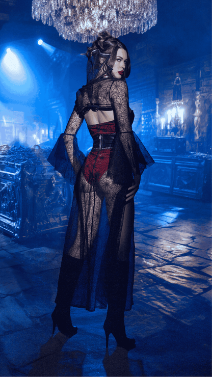 Naughty Kitten Clothing Black Widow Costume Rear View Halloween Costume