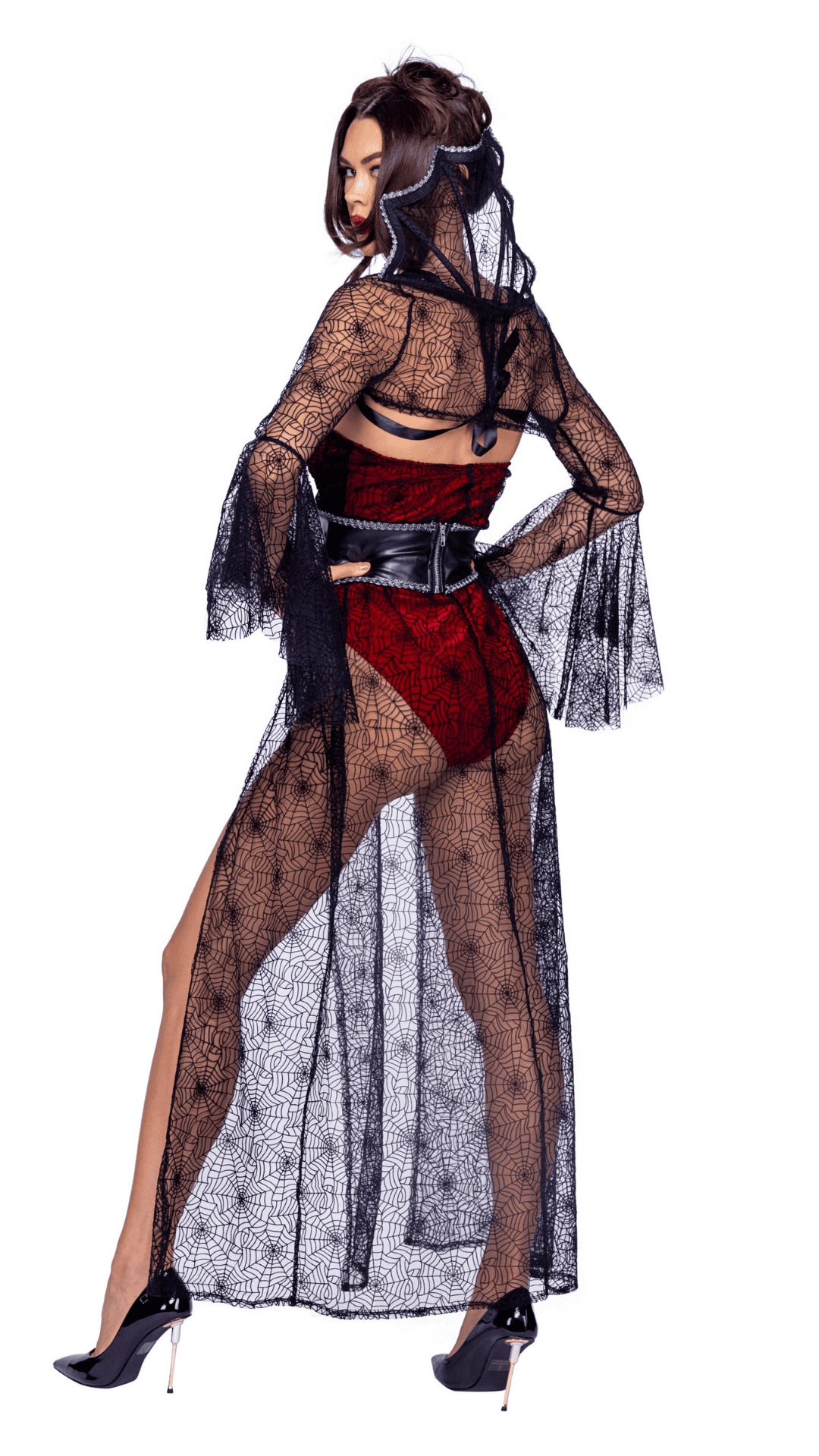 Naughty Kitten Clothing Black Widow Costume Rear View Halloween Costume