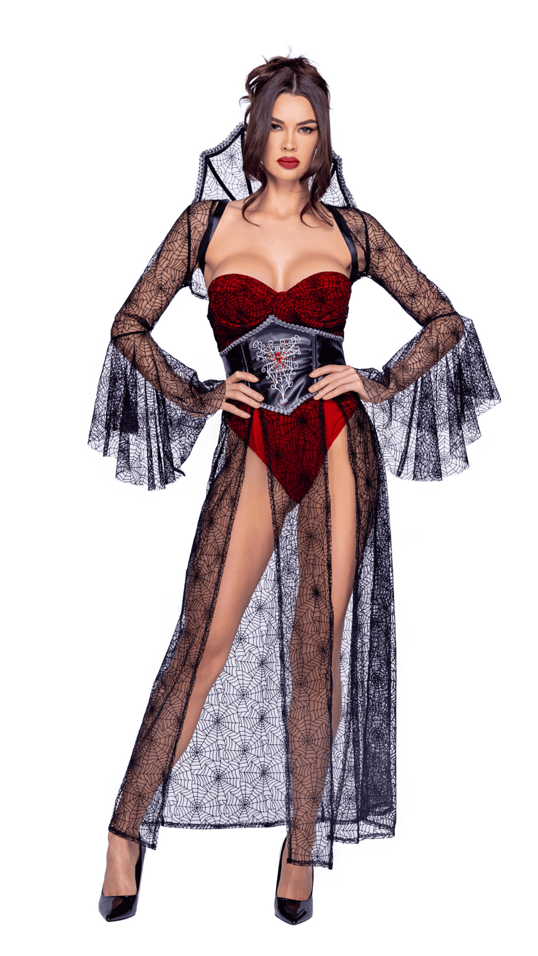 Naughty Kitten Clothing Black Widow Costume Front View Halloween Costume