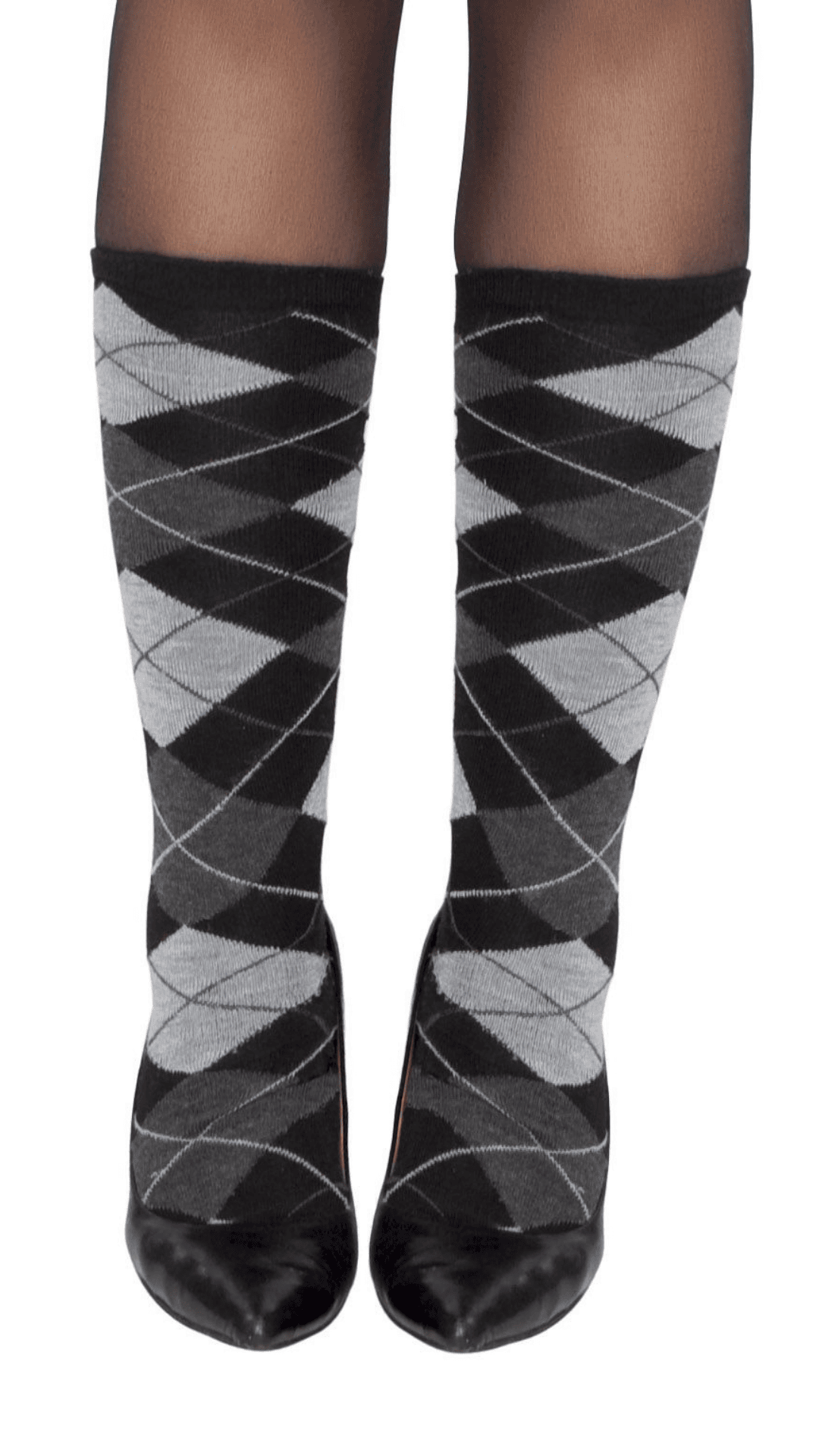 Black & Grey Argyle Socks - Costume Accessories Naughty Kitten Clothing