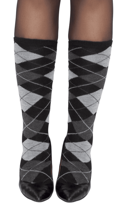 Black & Grey Argyle Socks - Costume Accessories Naughty Kitten Clothing