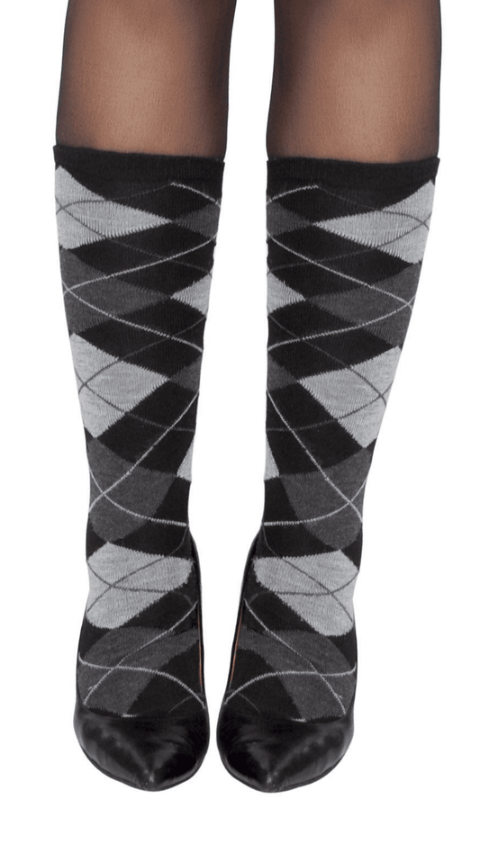 Black & Grey Argyle Socks - Costume Accessories Naughty Kitten Clothing