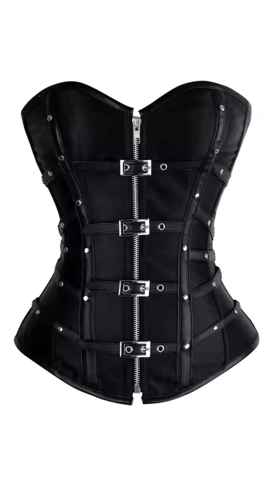 Naughty Kitten Clothing Crimson Siren Corset Front View Gothic Waist Cincher