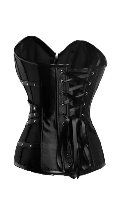 Naughty Kitten Clothing Crimson Siren Corset Rear View Gothic Waist Cincher