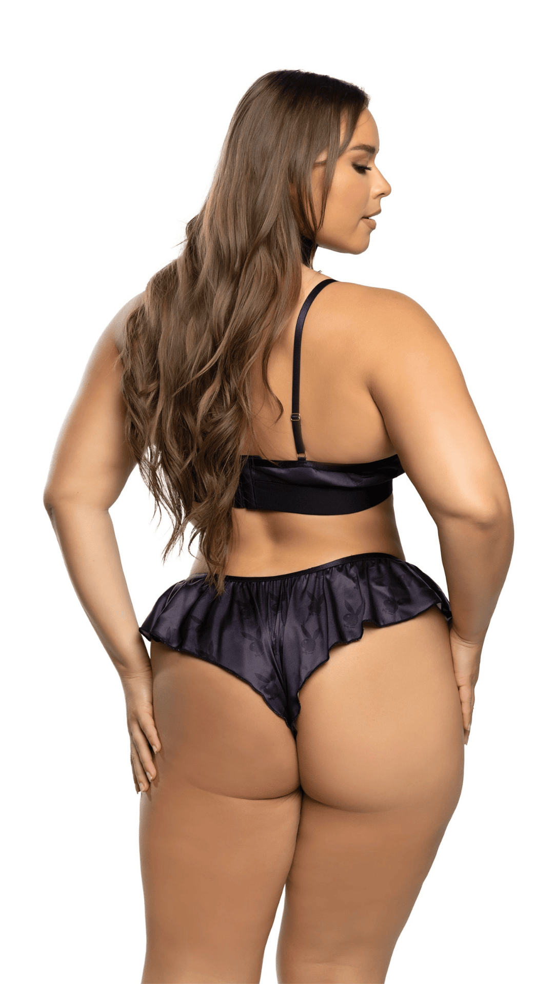 Naughty Kitten Clothing Blackout Bunny 2pc Lounge Set Rear View Playboy Lingerie Plus Size