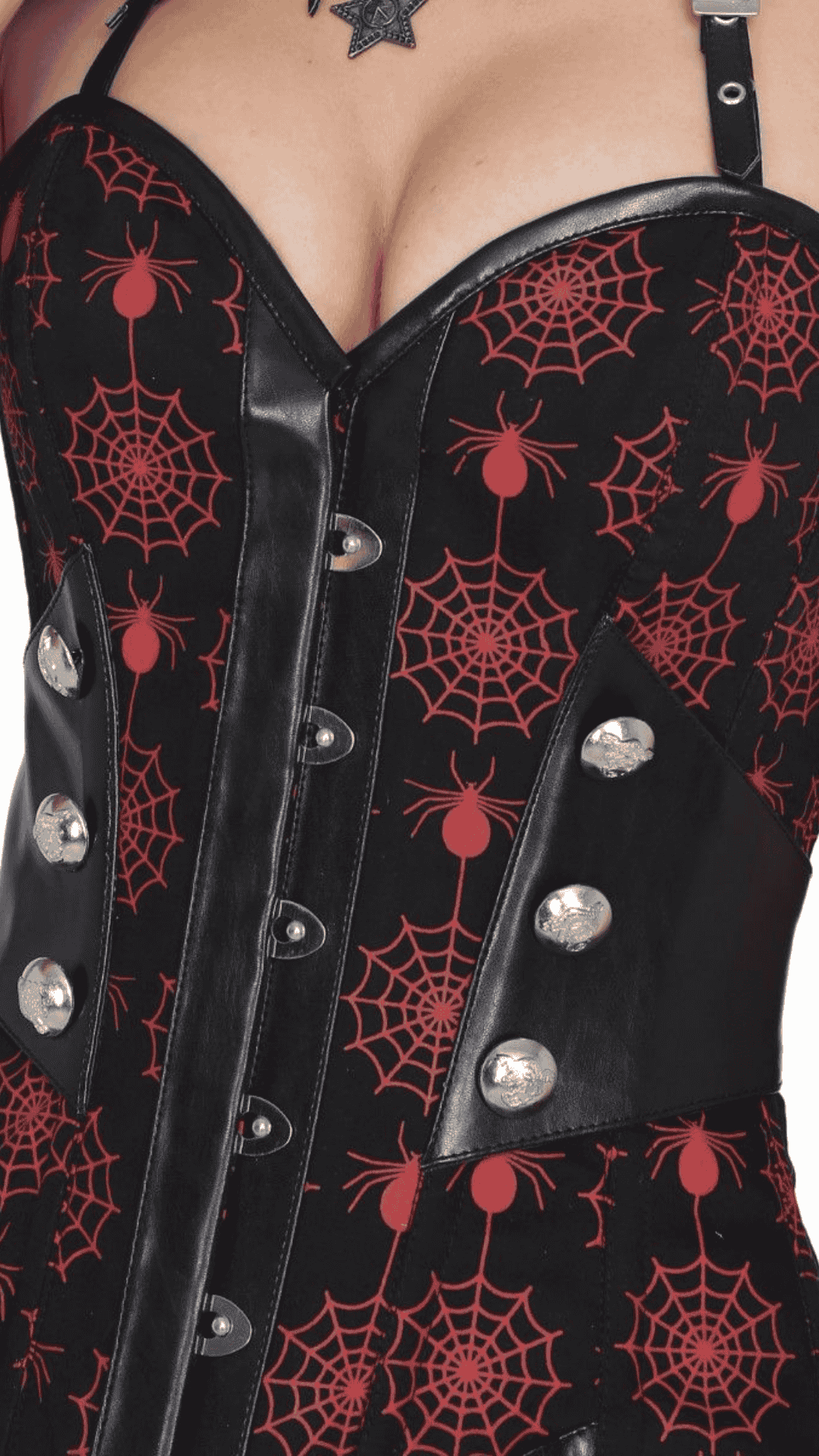 Blair Spiderweb Corset Front View - Naughty Kitten Clothing