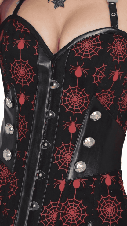 Blair Spiderweb Corset Front View - Naughty Kitten Clothing