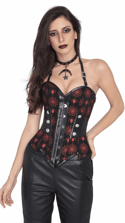 Blair Spiderweb Corset Front View - Naughty Kitten Clothing