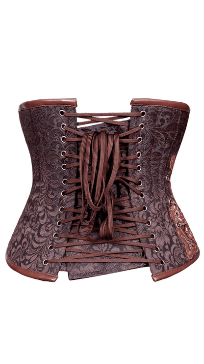 Bria Steampunk Chain Underbust Corset Rear View- Naughty Kitten Clothing