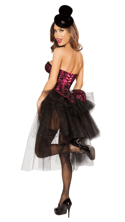 Burlesque Girl Costume Rear View - Naughty Kitten Clothing Halloween Costume