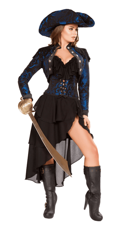 Captain of the Night Costume Front View - Naughty Kitten Clothing Halloween Costume