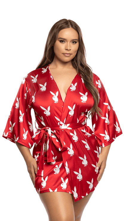 Naughty Kitten Clothing Chill Bunny Robe Red View Black Women's Playboy Lingerie Plus Size
