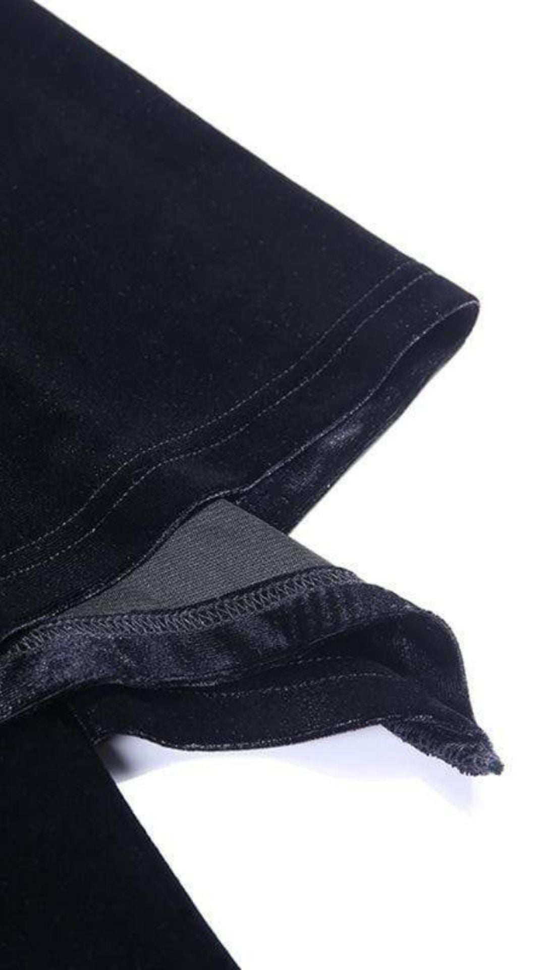 Naughty Kitten Clothing Cross Zipper Fly Hooded Butterfly Sleeved Velvet Dress Close Up View Alternative Gothic Fashion