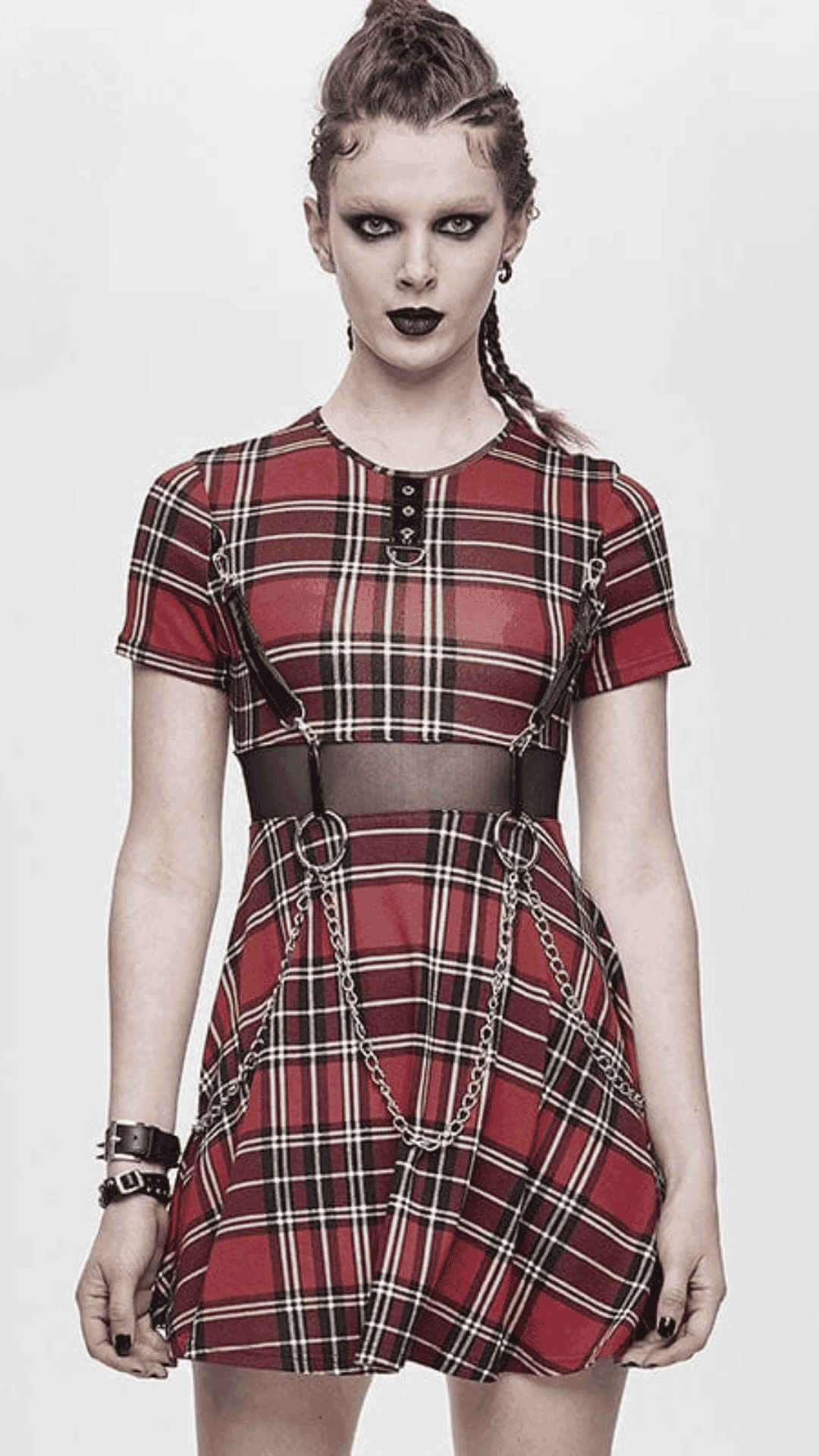 Naughty Kitten Clothing Dark Academia Dress Front View Alternative Gothic Women's Wear Dress