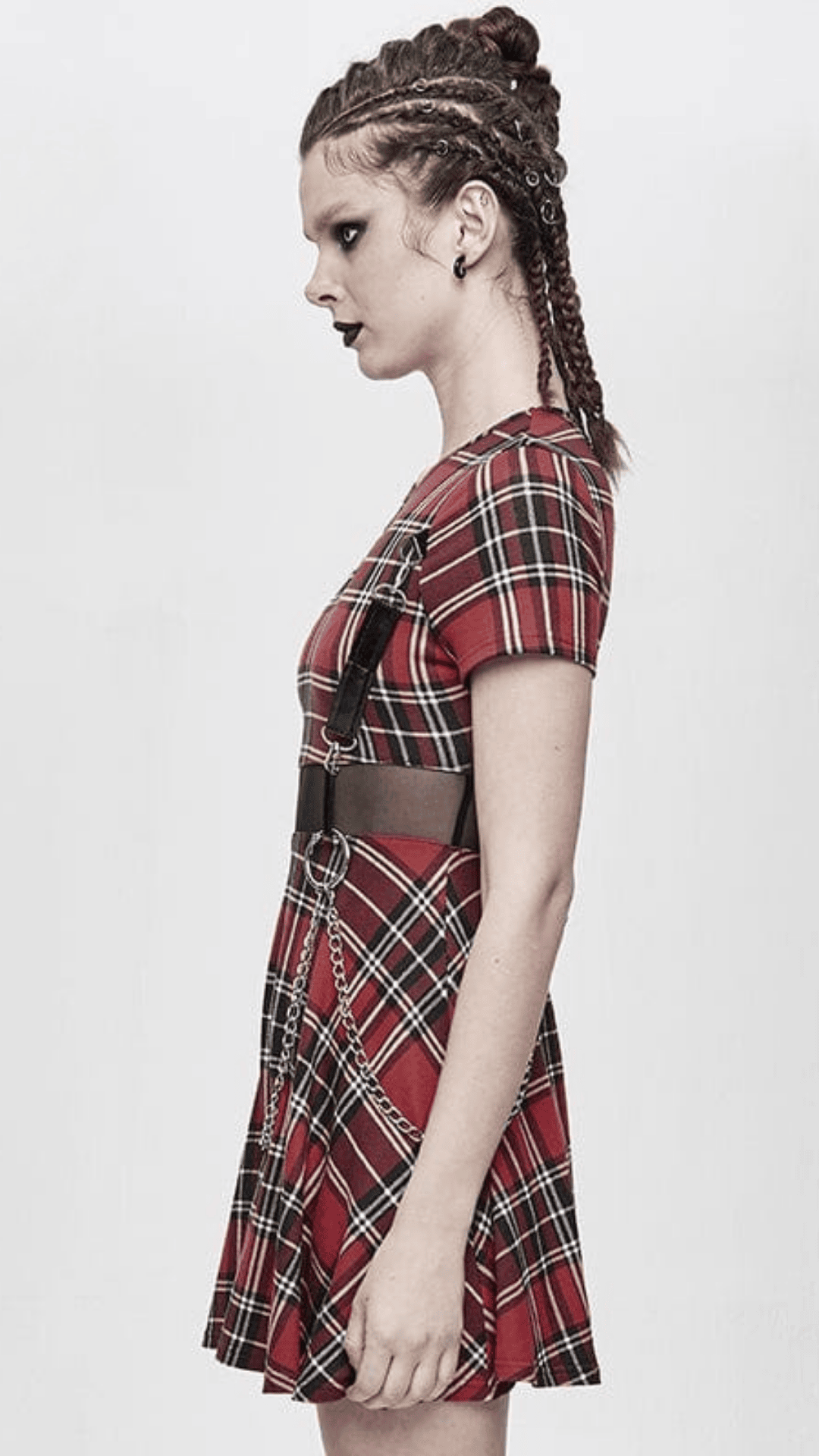 Naughty Kitten Clothing Dark Academia Dress Side View Alternative Gothic Women's Wear Dress