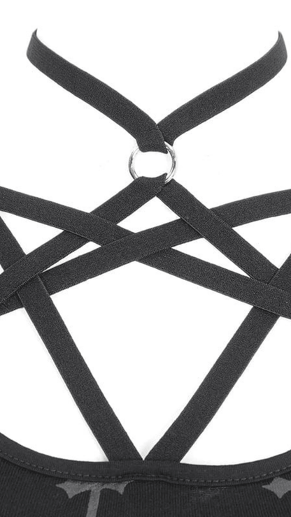 Naughty Kitten Clothing Dark Devotion Maxi Dress Close Up View Alternative Gothic Women's Wear Dress