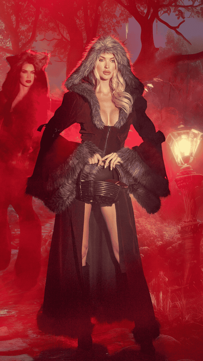 Naughty Kitten Clothing Deluxe Red Riding Hood Costume Front View halloween Costume