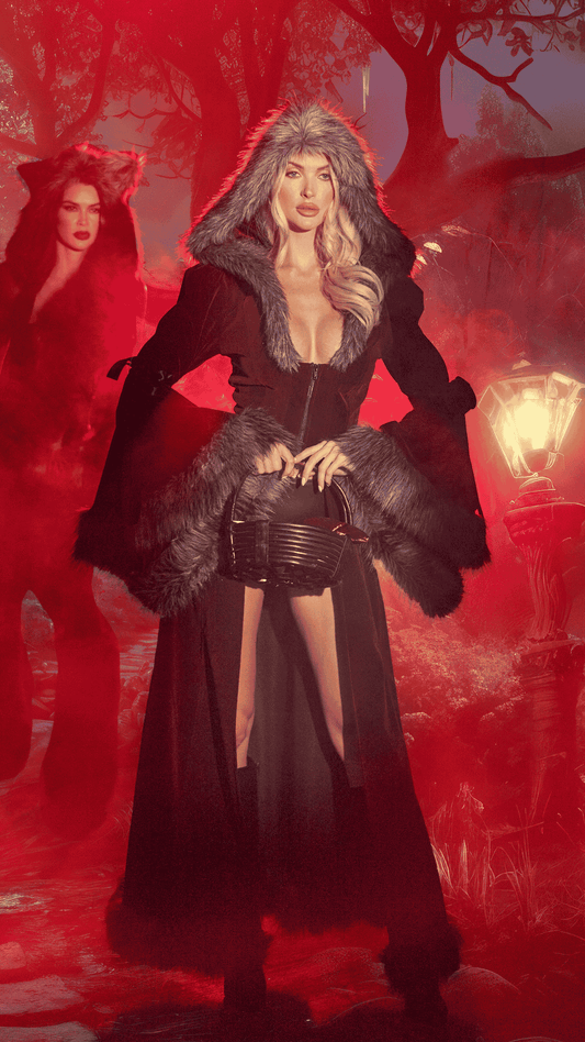 Naughty Kitten Clothing Deluxe Red Riding Hood Costume Front View halloween Costume